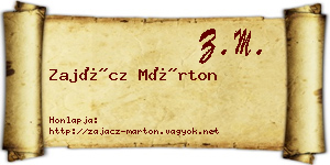 Zajácz Márton névjegykártya