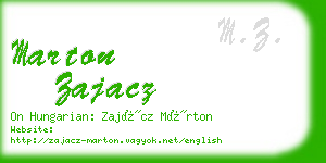 marton zajacz business card